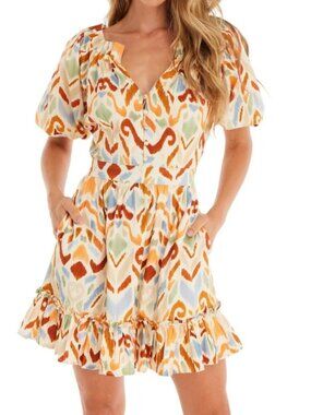 Allison New York Multicolor Abstract Print Alice Mini Dress Women's Size 2